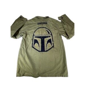 Star Wars Large Celebration The Mandalorian Green Military Jacket Zip Up Mando